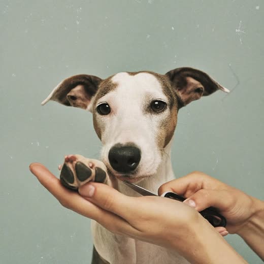 A dog's paw having its nails trimmed